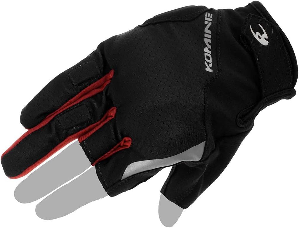 Komine Protect 3 Fingerless Mesh Gloves for XL GK-2603 Motorcycles, Black,
