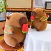 Watermelon Cream Ice Capybara Plush Toy With Transparent Backpack Doll Animal