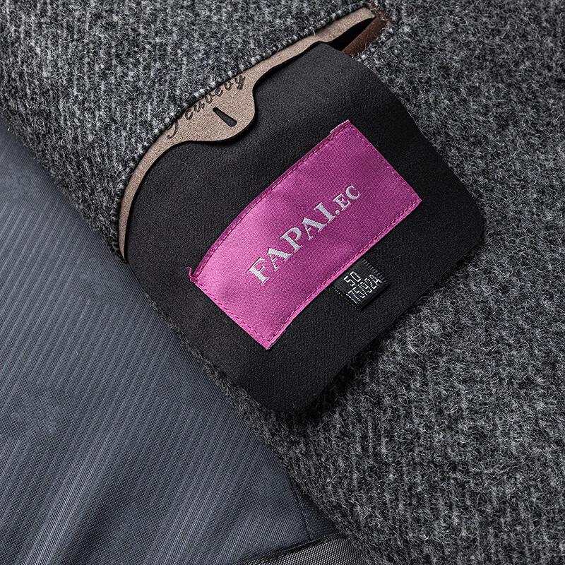 Мужское зимнее пальто средней длины из смесовой мериносовой шерсти FAPAI