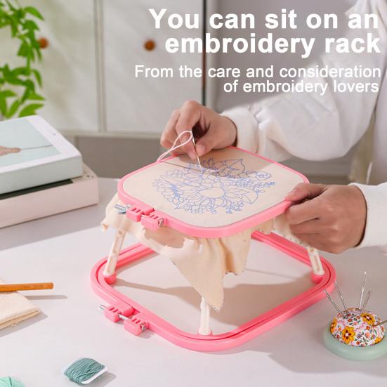 Двухслойная настольная подставка для пялец, регулируемый держатель для пялец для вышивки крестом без помощи рук, швейные инструменты для самостоятельного шитья