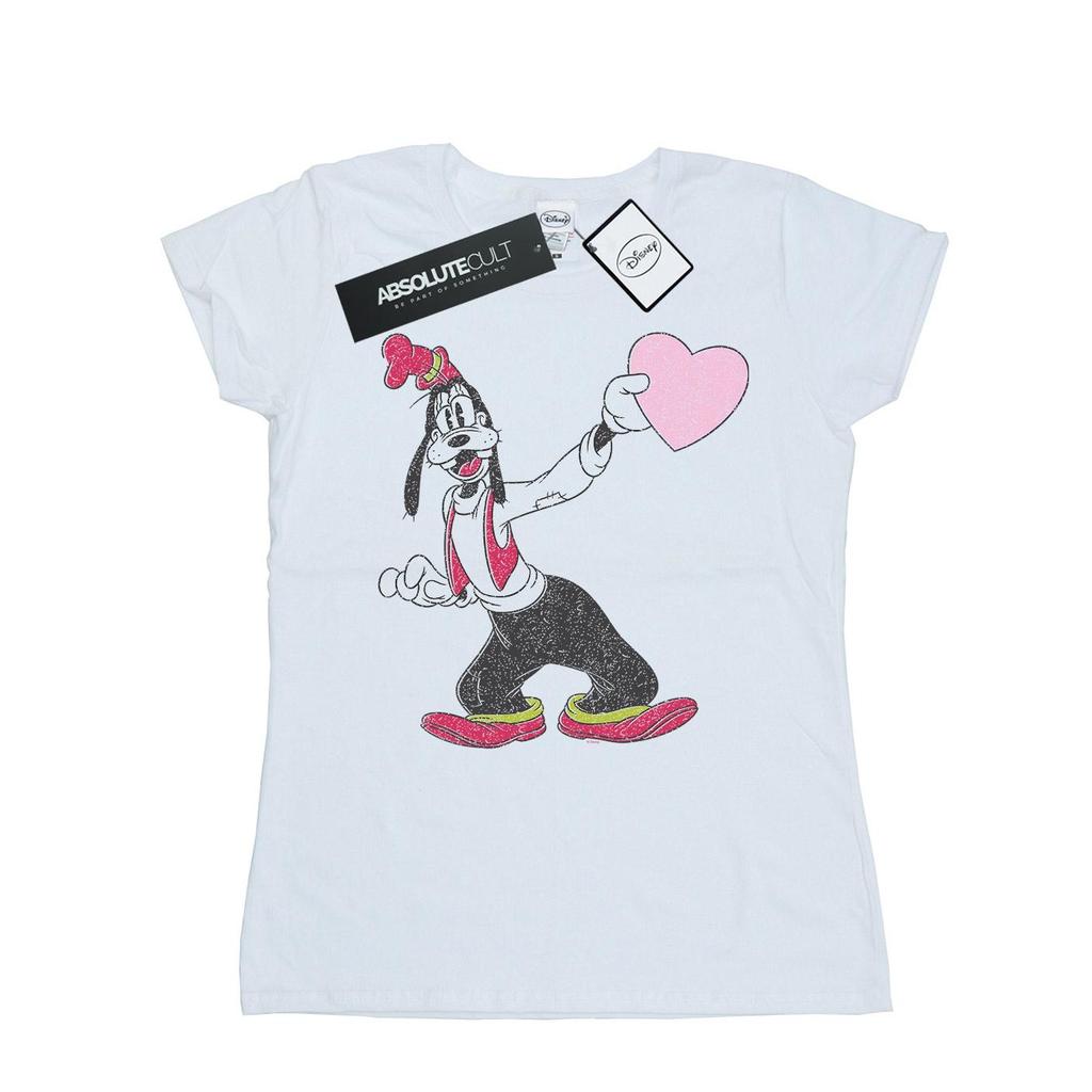 Disney Womens/Ladies Goofy Love Heart Cotton T-Shirt
