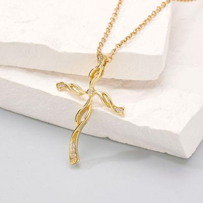 Элегантное золотое ожерелье с подвеской в виде креста - Не выцветающий рождественский подарок, цепочка для ключицы
