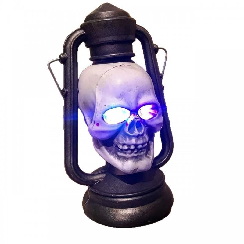 Halloween Skull Lantern Decorative Prop Haunted House Bar Escape Room Party Decoration