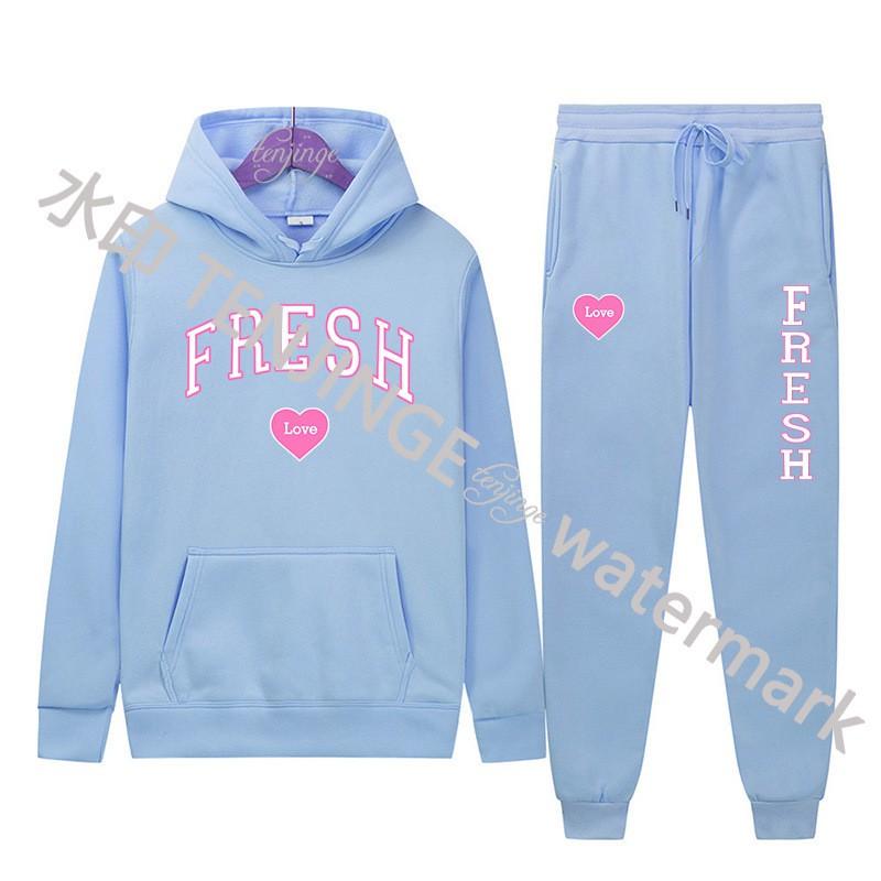 Y2K Hoodie Set Streetwear Tracksuit Unisex Thick Long Sleeve Sweatshirt Pants Fall Winter