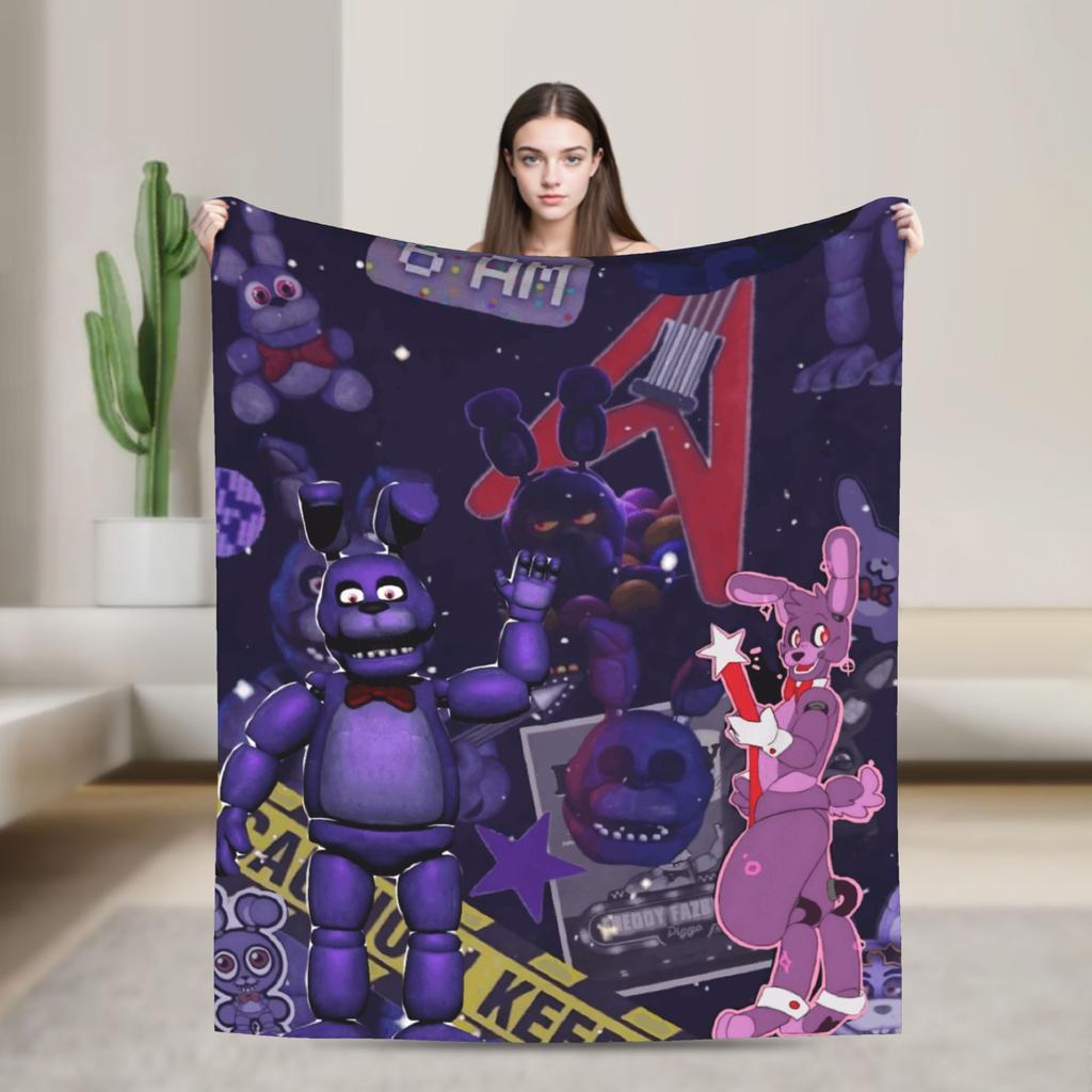 FNAFS At Freddy's Horror Blanket Camping Flannel Throw Blanket For Outdoor Soft Design Quality Bedspread Birthday Gift