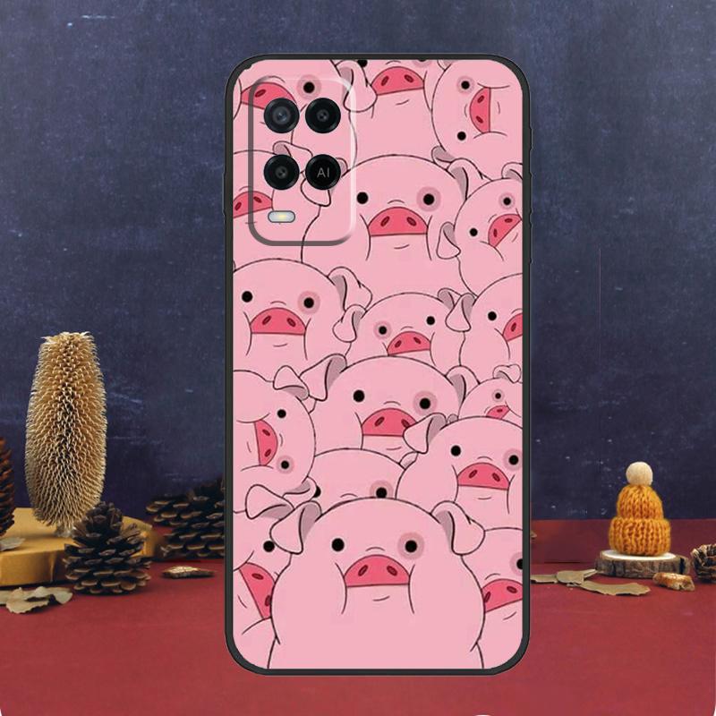 Мультяшный чехол-поросенок для Oppo A60 A80 A40 A6 A5 Pro A15 A16 A17 A57 A94 A74 A54 A76 A96 A18 A38 A58 A78 A98