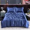 Luxury Gold Mulberry Silk Bedding Set Comforter Quilt Cover Flat Sheet Pillowcase Double Ru Europe Queen Bed Linen Duvet Covers