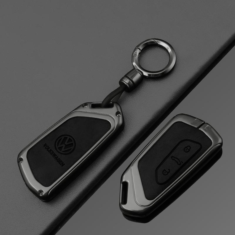 T25Fashion New Double-sided Leather Car Key Case Cover Shell Protection Auto Styling Accessories For VW Volkswagen Golf 8 MK8 Leon