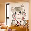 Ins Японский Стиль Милый Лечебный Кот Шторы На Липучках Кухня Раздел Спальня Ванная Комната Ткань Затенение Без Пробивки Милый