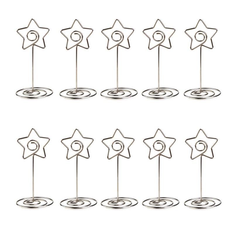 10 шт. металлические держатели для карточек, подставки для фотоклипов, свадебная вечеринка, номер стола, подставка для знака имени