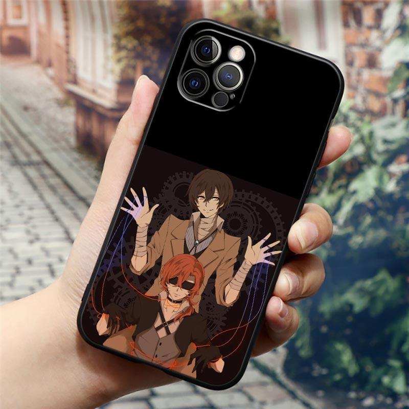 Чехол для телефона с рисунком аниме Bungou Stray Dogs Dazai Osamu для iPhone14 13 12 11 Pro Max 8 7 SE XR XS Plus, черный мягкий силиконовый чехол