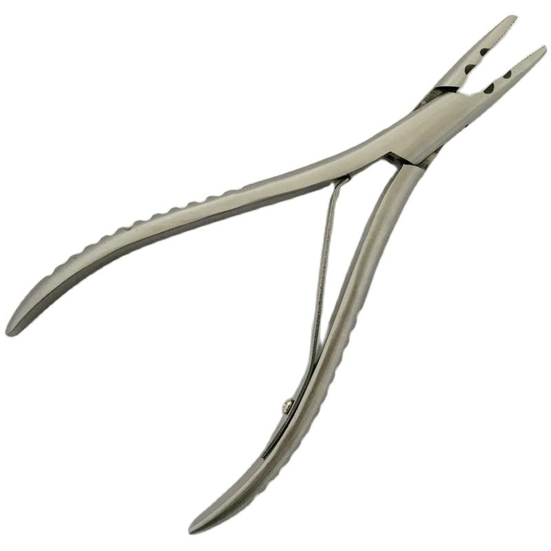 1 шт. 7-дюймовый серебряный зажим из нержавеющей стали для наращивания волос с двумя отверстиями Инструменты для снятия кератиновых наращенных волос