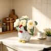Decorative Chicken Plant Container with Aged White Finish, Accessible Body, and Country Styling for Foliage, Faux Flowers, or Display Items