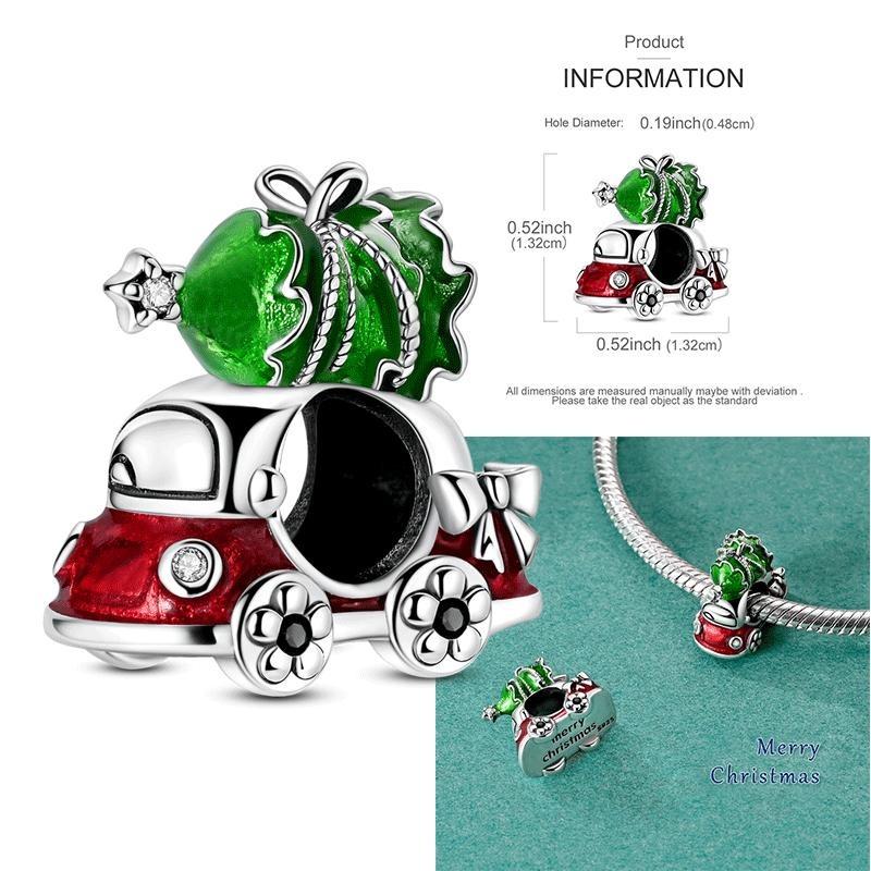 Медные шармы Санта-Клауса, бусина, рождественский домик, подвеска-шарм, подходит для браслета-бенгла, ожерелья, украшений своими руками