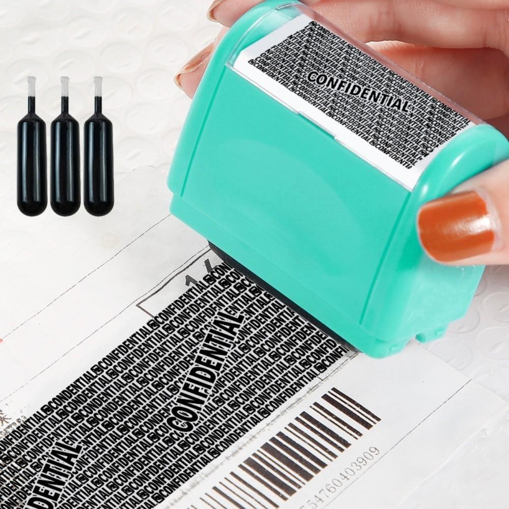 Защитный от кражи личных данных ролик-штамп с защитой от протечек Портативный ролик-штамп Ручной ролик-штамп Зашифрованный штамп Чернила для заправки