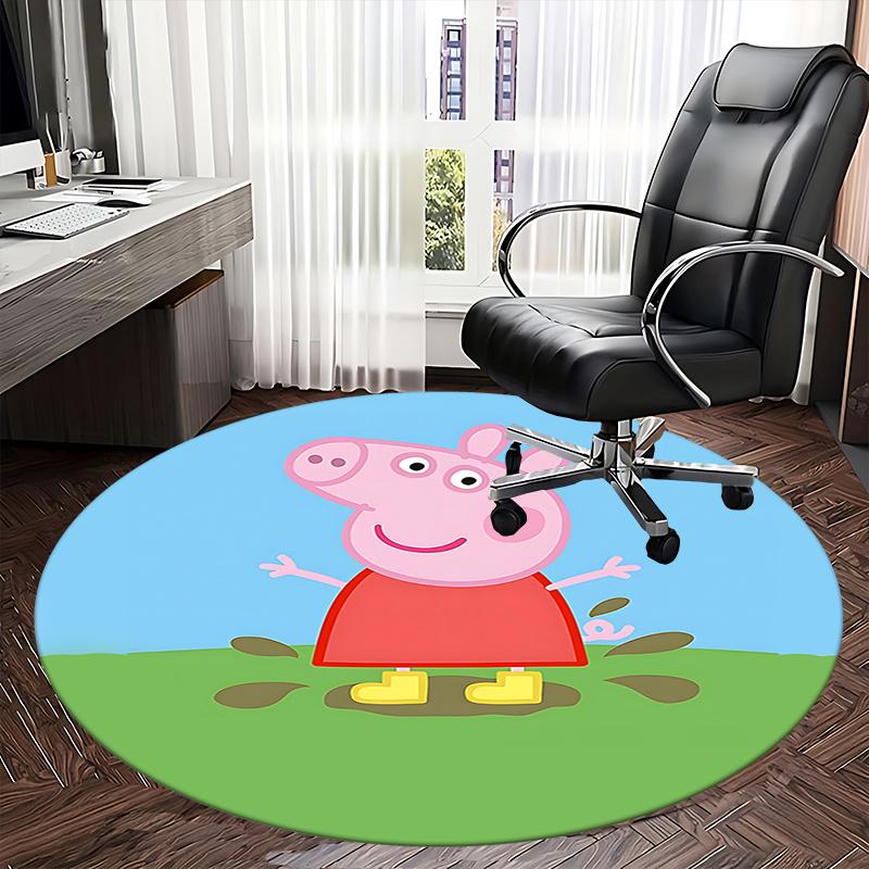 Peppa Pig Chair Mat - Round Carpet for Home Decor, Office Use, Living Room, Bedroom, Gift Idea0502b