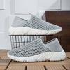 Summer Couple Breathable Mesh Surface Flying Woven Casual Sports Shoes for Men and Women Non-slip Flat Shoes Large Size 45