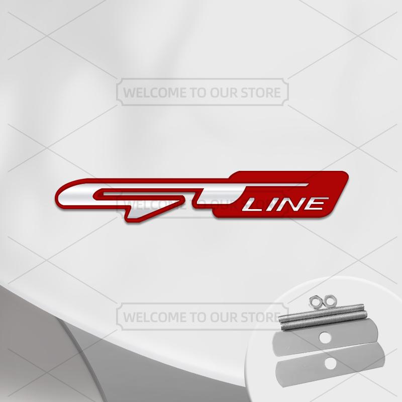 Car 3D Metal GT Line Body Emblem Grille Badge Decals Auto Tail Sticker For Kia Stonic Stinger ProCeed Seltos Sorento Picanto K5 rdxbt90