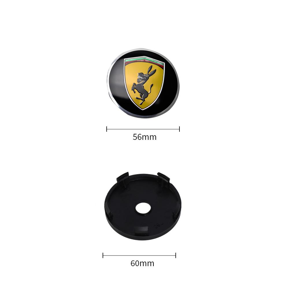 4Pcs/SET 56/60mm Car Wheel Center Hub Caps  Emblem Sticker Cover For Ferrari 308 GT4 328 GTB GTS F355 360 Modena F430 458ltalia HS9