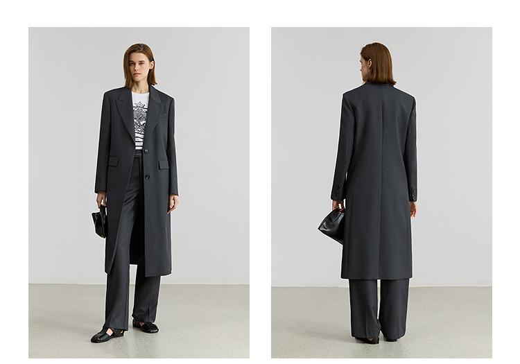 LILY wool containing vintage style long suit