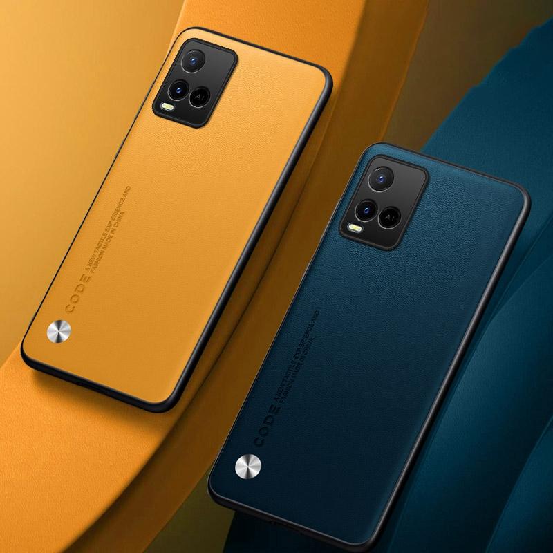 Роскошный чехол из искусственной кожи для Vivo Y21 Y21S Y33S, задняя крышка, матовый силиконовый противоударный чехол для телефона с полной защитой для Vivo Y33T Y32