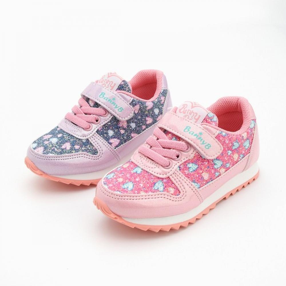 Levisfoot Bunnies Heart Sparkle Jogging Kids Sneakers