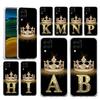 Case for Samsung A13 A15 A25 A51 A71 A21S A11 A12 A31 A52 A41 A23 A53 A73 A32 5G A03S A05s Cover Diamond Crown Letter 26 Letters