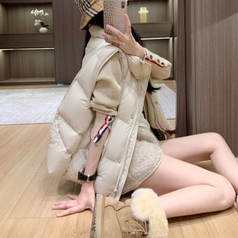 Fashion down vest women's 2024 autumn and winter stand-up collar lightweight thickened vest outer wear loose vest tide