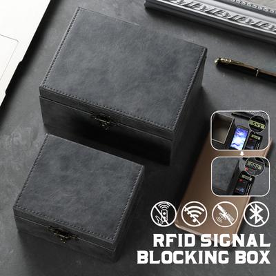 Коробка Фарадея Чехол для блокировки RFID-сигнала Кожа Crazy Horse Защита от кражи Экранирование для ключей автомобиля, банковских карт, смартфона