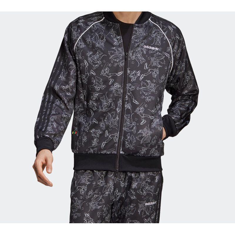 Adidas X Disney Goofy SST Track Jacket Full Print Men Jackets Black GD6023
