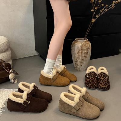 Женские зимние ботинки большого размера с мягкой подошвой, увеличивающие рост, теплые, из комбинации кожи и меха, для занятий спортом на открытом воздухе