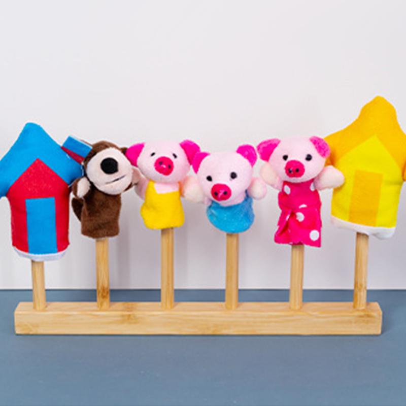 Набор пальчиковых кукол Детские мультяшные животные Плюшевые куклы Семейный ручной кукольный театр Тканевый театр Детские развивающие игрушки для детей TMZ