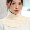 Ребристый вязаный нагрудник, теплый шарф, шерстяной шарф, съемная водолазка с искусственным воротником для женщин