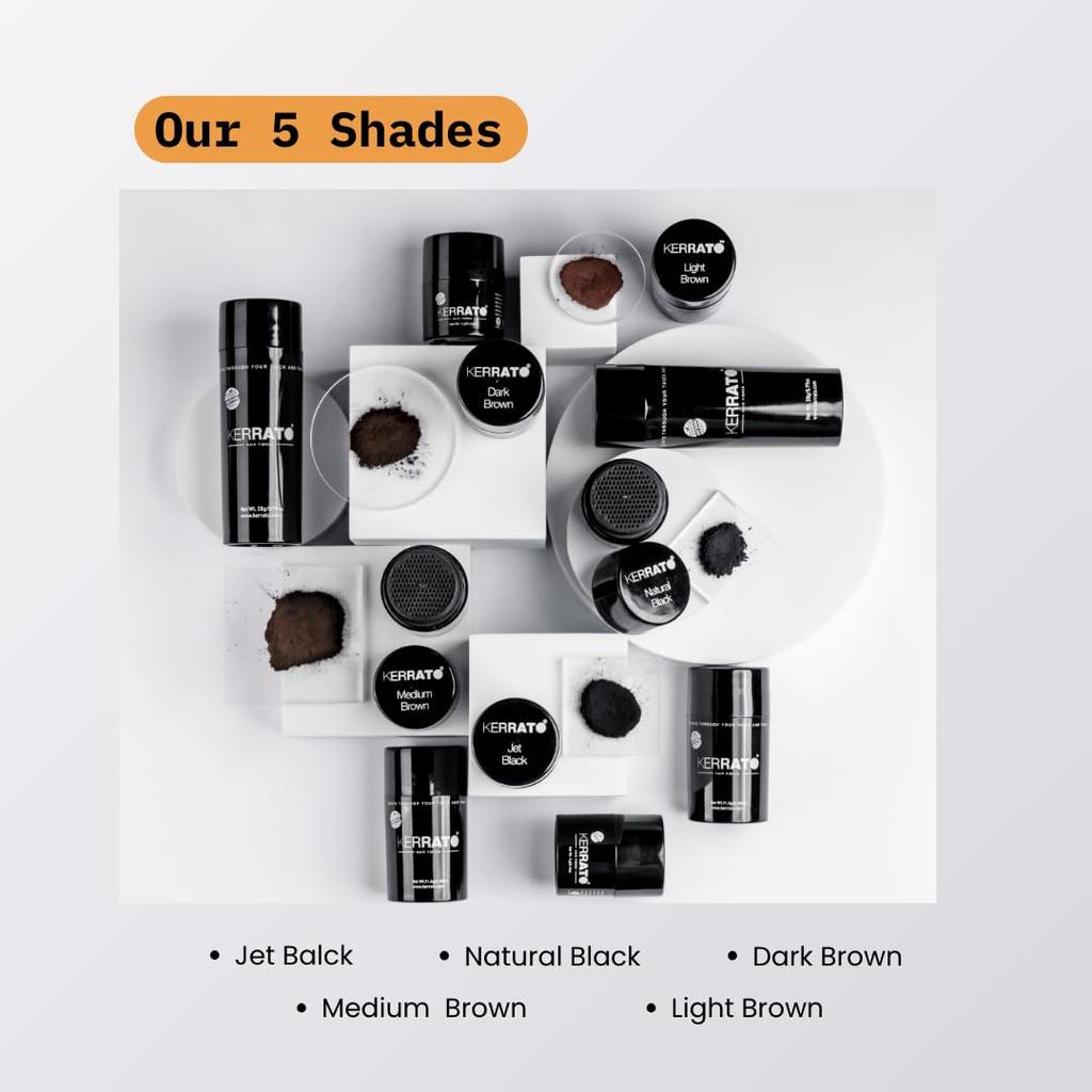 Hair Fibres For Thinning Hair (Light Brown) Natural, 11.5g - Conceals Hair Loss In 10 Seconds - Natural Hair Thickener & Fibers For  Unisex