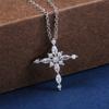 Новое роскошное серебряное женское ожерелье с подвеской в ​​форме креста, блестящий цирконий, подарок для девушки, стильное женское ожерелье, ювелирные изделия