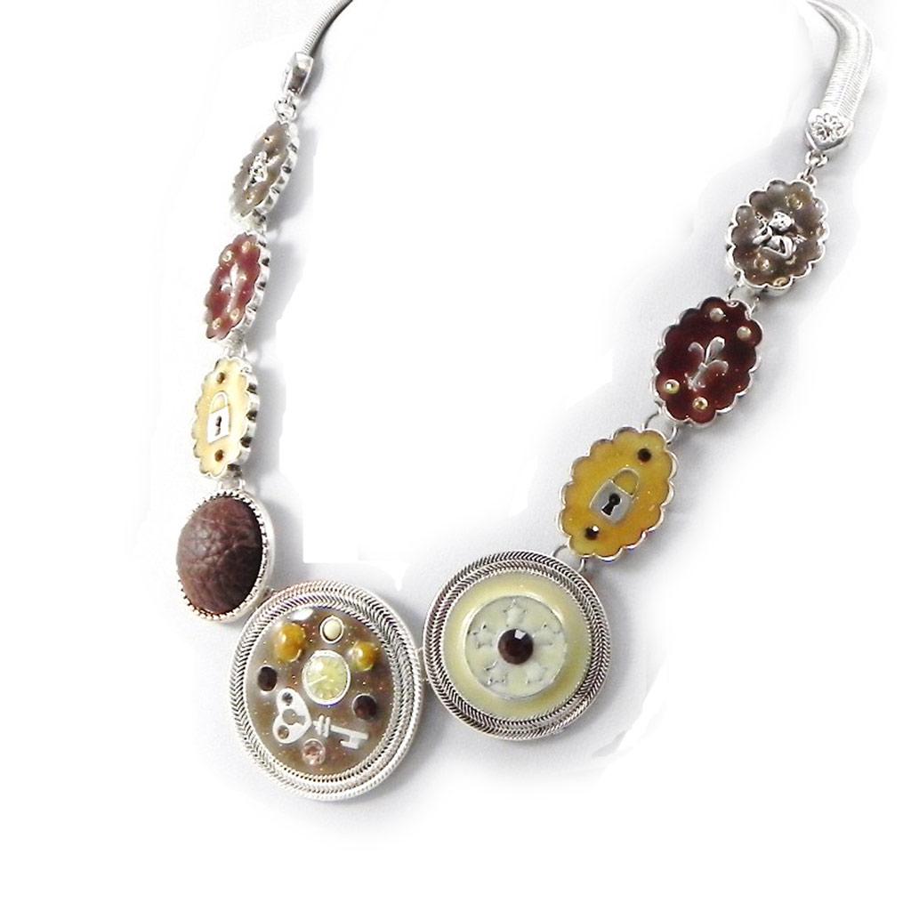 Les Trésors De Lily [H9880] - Brown 'Babouchka' Designer Necklace