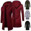Autumn and Winter Men's Long-sleeved Jacket Cardigan Hooded Solid Color Sweater Men's Fashion