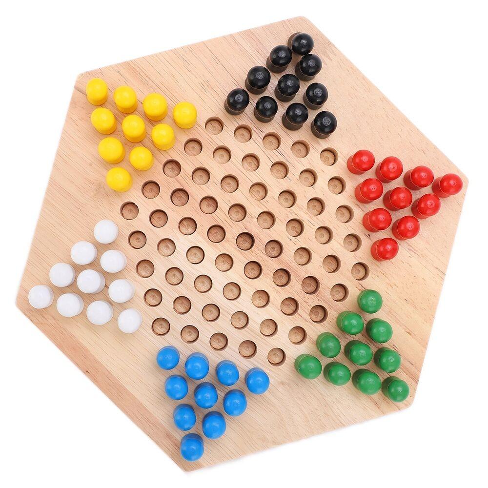 Китайский стиль шахматная доска деревянные деревянные шестиугольные шашки удобные китайские шашки дети