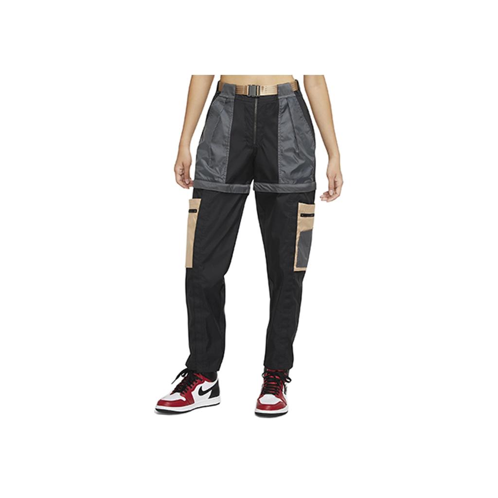 Jordan Spliced Contrast Multi-Pocket Removable Casual Pants Women Bottoms Black DD7098-010
