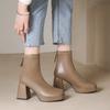 Autumn Women's High Heeled Martin Boots Back Zipper High-heeled Women Shoes Waterproof Ankle Boots