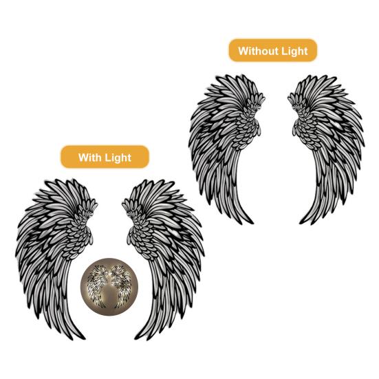 Angel Wing Ornament Iron Art Decorative Light-up/Lightless Style Wall Art Sculpture Hanging Decor Holiday Gift