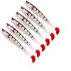 6pcs 9CM Soft T Grubs Lure Worm Bait Soft Worm Silicone Bait Swimbait Bass Wobbler