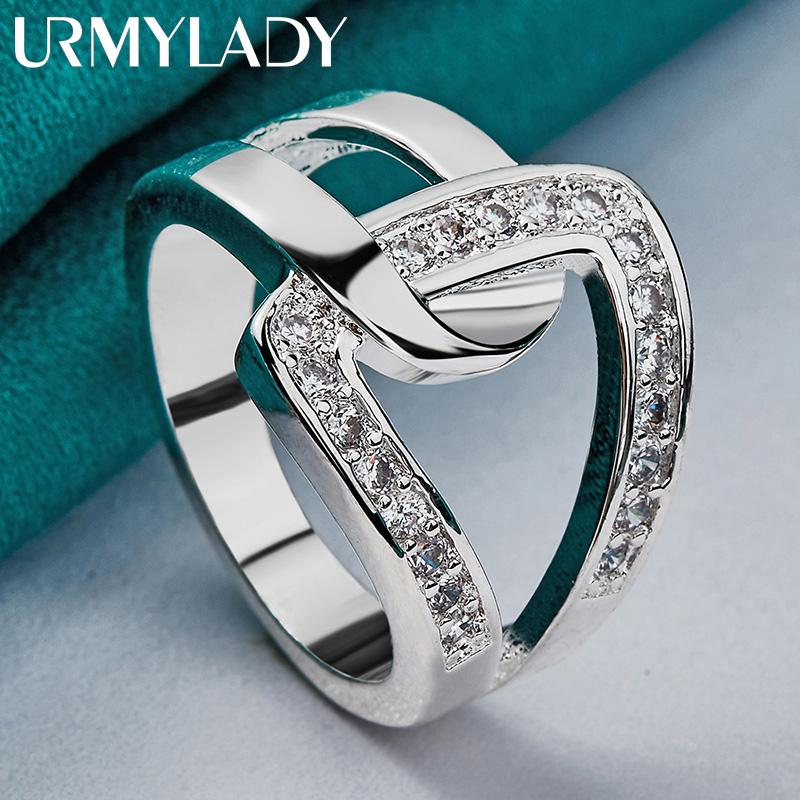 Кольцо из стерлингового серебра 925 пробы с инкрустацией цирконом 7, 8, 9, 10 для женщин и мужчин, модные свадебные, помолвочные, вечерние, очаровательные ювелирные изделия