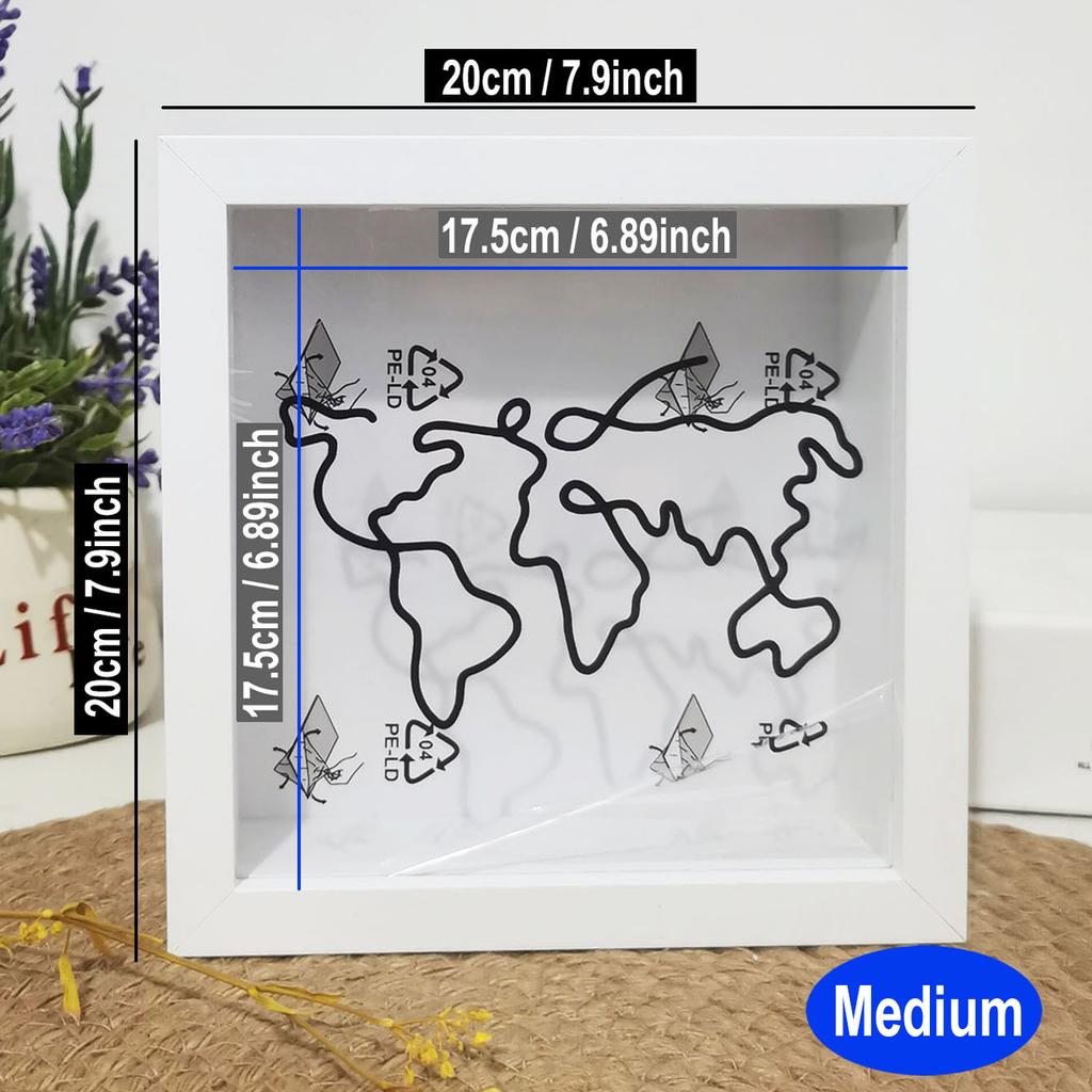 Shadow Box Picture Frame with Top Slot - Display Tickets/Memories, Photo Frame for Travel Keepsakes & Souvenirs Collection