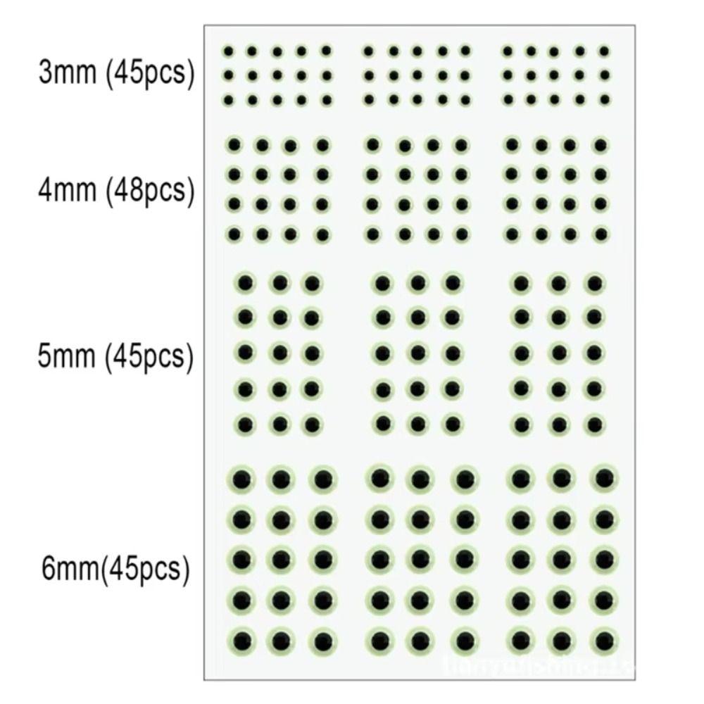 183pcs/sheet 3D Luminous Fishing Lure Eyes Glowing Fish Eyes Sticker  Tying Saltwater Flies