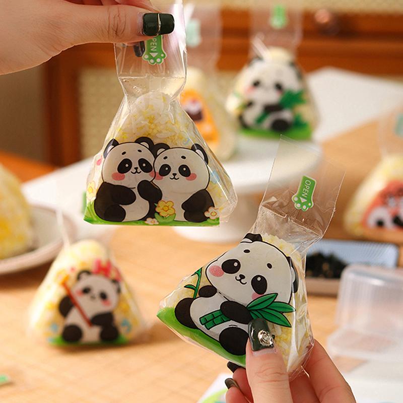 100 шт., симпатичный мультяшный треугольный пакет для упаковки рисовых шариков, водоросли, онигири, суши, инструменты, принадлежности для бэнто