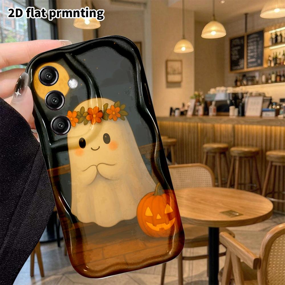 Phone Case: 2D Flat Samsung Galaxy A34 A35 M05 M06 S20 S22 S21 FE Plus 5G Protective Case, Cute Little Ghost, Christmas and Halloween Gift