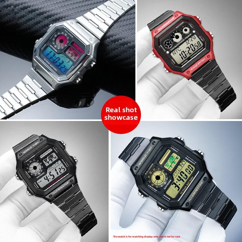 18 мм Нержавеющая сталь Ремешок для часов Casio A158/159/A168/169/F91W AQ-S810/AE1200/1300 Серии Металлический ремешок для часов Мужчины Женщины Браслет