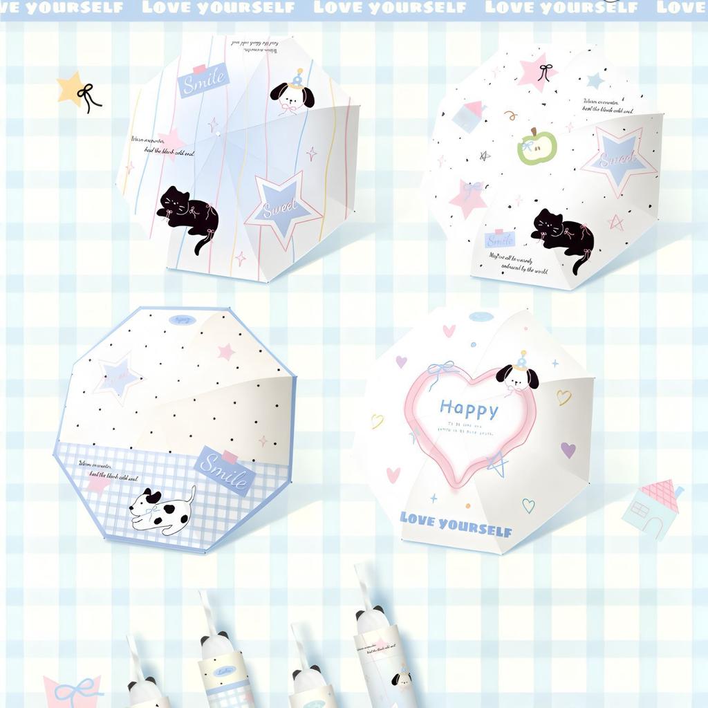 New Three-fold 8-bone Manual Weather and Rain Umbrella, UV Protection and Sun Protection, Small Portable Umbrella