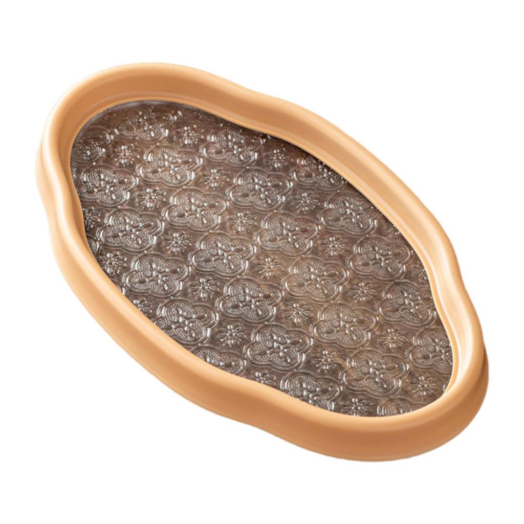 Поднос стеклянный с цветком бегонии, поднос для хранения для кофейного столика, для завтрака, для мероприятий